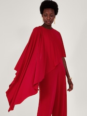 Monsoon Red Delia Drape Jumpsuit - Image 4 of 5