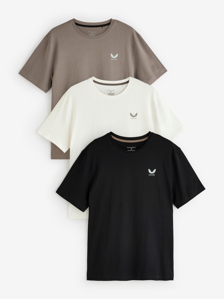 Castore Black/Brown T-Shirts 3 Pack - Image 1 of 10 Castore Black/Brown T-Shirts 3 Pack - Image 1 of 10