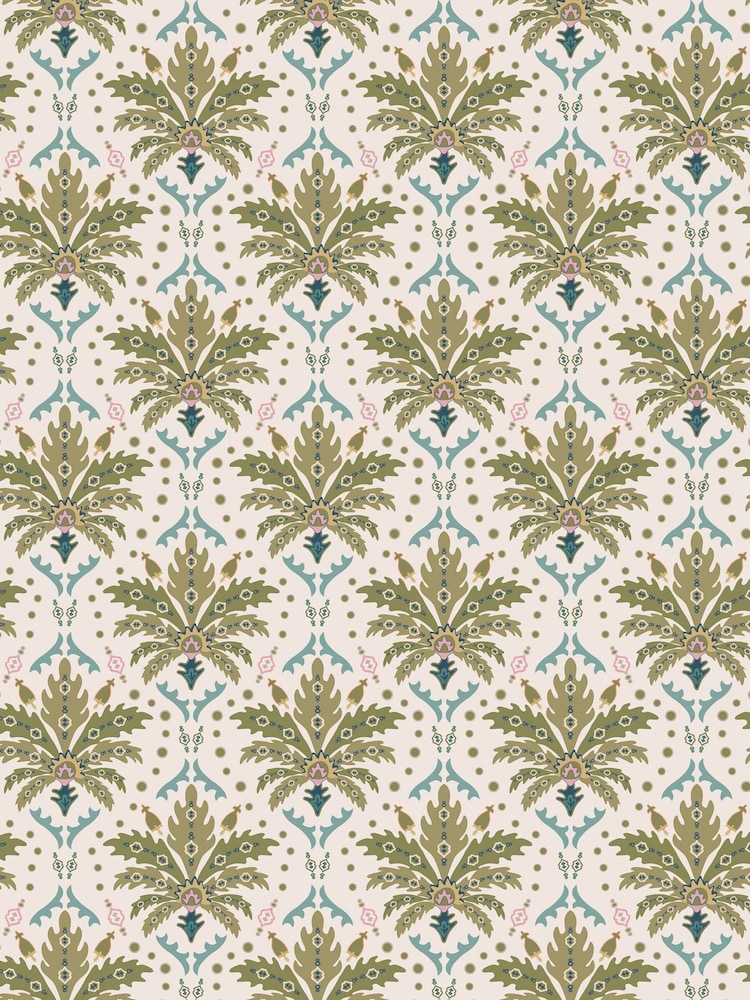 Joules Green Palm Geo Print Wallpaper 10M - Image 2 of 4 Joules Green Palm Geo Print Wallpaper 10M - Image 2 of 4