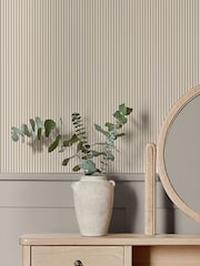 Mocha Ticking Stripe 10M Wallpaper - Imagen 1 de 5