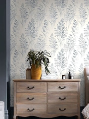 Blue Leaf Sprigs 10M Wallpaper - Image 1 of 4