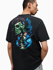 AllSaints Black Skeddy Crew T-Shirt - Image 2 of 6