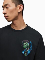 AllSaints Black Skeddy Crew T-Shirt - Image 4 of 6