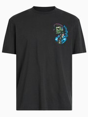 AllSaints Black Skeddy Crew T-Shirt - Image 6 of 6