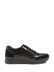 Pavers Wide Fit Black Trainers - Image 1 of 5