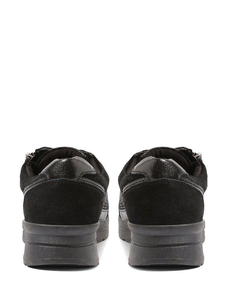 Pavers Wide Fit Black Trainers - Image 3 of 5
