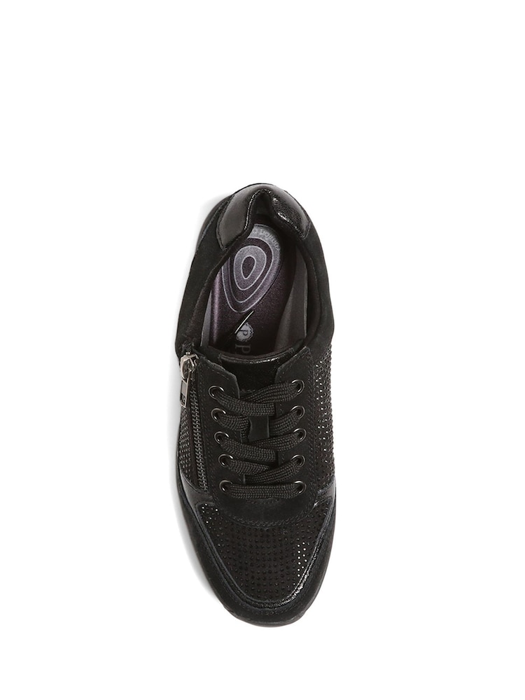 Pavers Wide Fit Black Trainers - Image 4 of 5