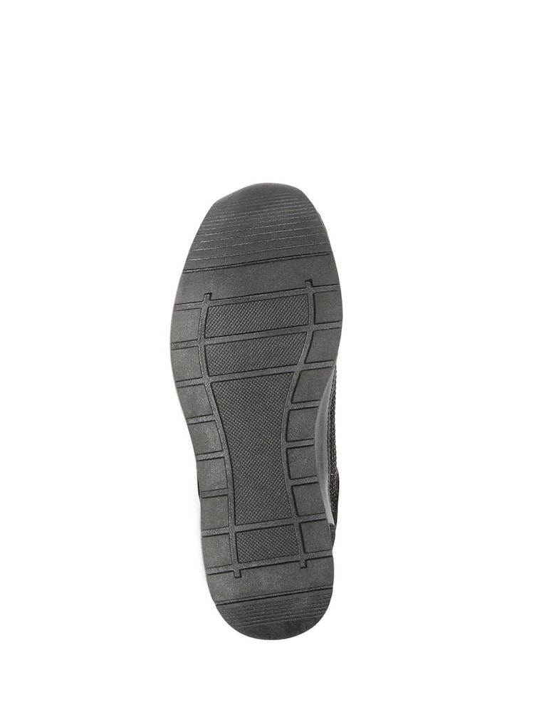 Pavers Wide Fit Black Trainers - Image 5 of 5