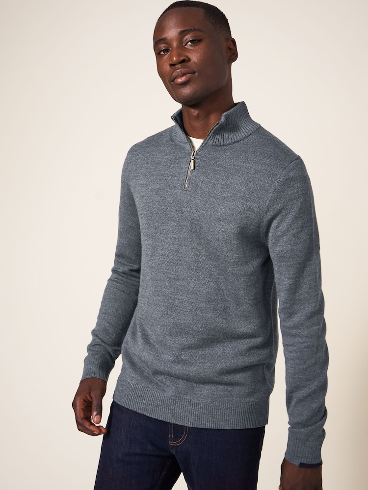 White Stuff Grey Newport Merino Funnel Jumper - Image 1 of 6