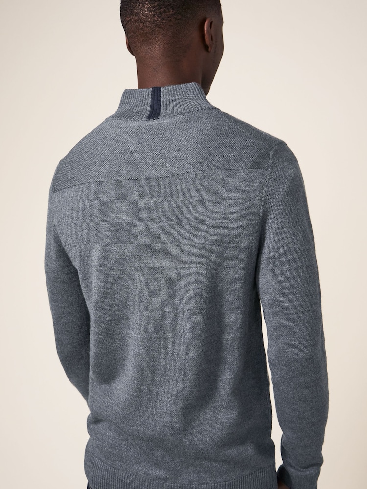 White Stuff Grey Newport Merino Funnel Jumper - Image 2 of 6