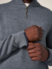 White Stuff Grey Newport Merino Funnel Jumper - Image 4 of 6