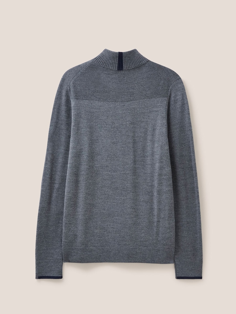 White Stuff Grey Newport Merino Funnel Jumper - Image 6 of 6
