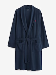 Navy Blue Lightweight Waffle Dressing Gown - Image 2 of 4