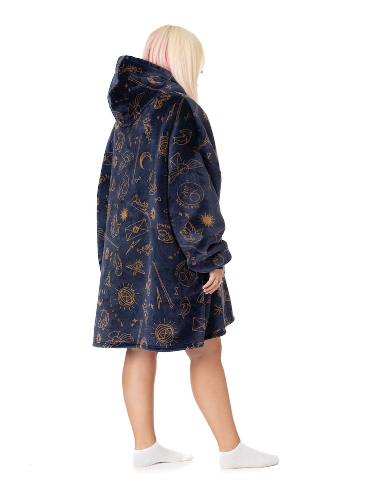 Vanilla Underground Dark Blue Harry Potter Ladies Blanket Hoodie - Image 2 of 5