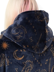 Vanilla Underground Dark Blue Harry Potter Ladies Blanket Hoodie - Image 4 of 5