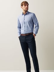 Blue Slim Fit Trimmed Easy Care Single Cuff Oxford Shirt - Image 2 of 4