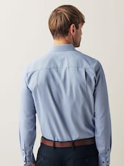 Blue Slim Fit Trimmed Easy Care Single Cuff Oxford Shirt - Image 3 of 4