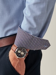 Blue Slim Fit Trimmed Easy Care Single Cuff Oxford Shirt - Image 4 of 4