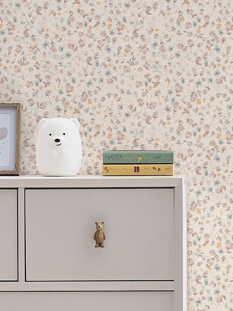 Cream Calm Ditsy Floral 10M Wallpaper - Image 1 of 6