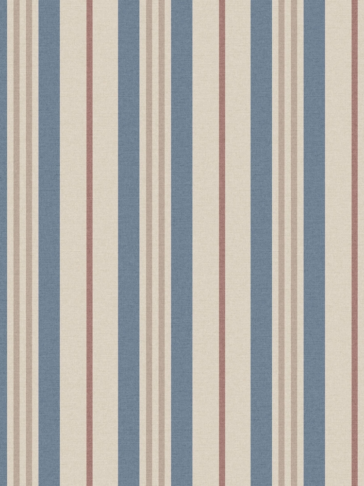 Joules Blue Grove Stripe Wallpaper 10M - Image 2 of 4 Joules Blue Grove Stripe Wallpaper 10M - Image 2 of 4