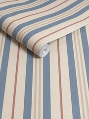 Joules Blue Grove Stripe Wallpaper 10M - Image 3 of 4