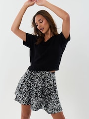Threadbare Grey Sequin Mini Swing Skirt - Image 1 of 5