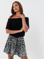 Threadbare Grey Sequin Mini Swing Skirt - Image 4 of 5