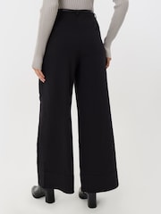 Threadbare Black Pleated Wide Leg Trousers - Image 2 of 4