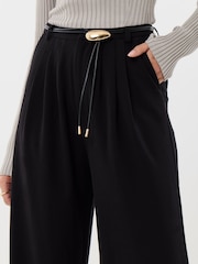 Threadbare Black Pleated Wide Leg Trousers - Image 3 of 4