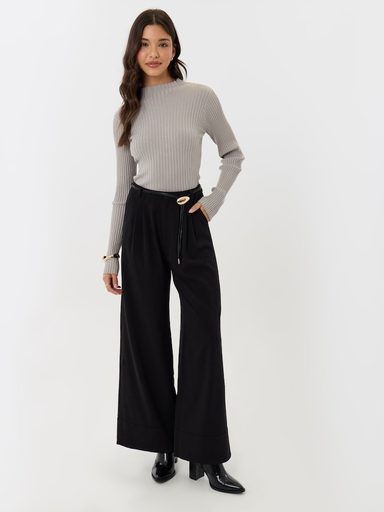 Threadbare Black Pleated Wide Leg Trousers - Image 4 of 4 Threadbare Black Pleated Wide Leg Trousers - Image 4 of 4