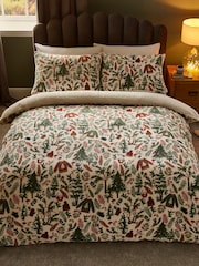 Silentnight Green Winter Wonderland Fleece Duvet Cover Set - Image 1 of 7