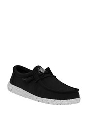 HEYDUDE Grey Wally Slub Canvas Shoes - Image 3 of 5