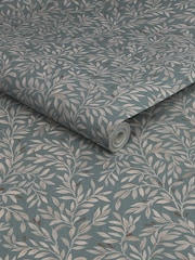 Blue Ditsy Leaf 10M Wallpaper - Image 4 of 4