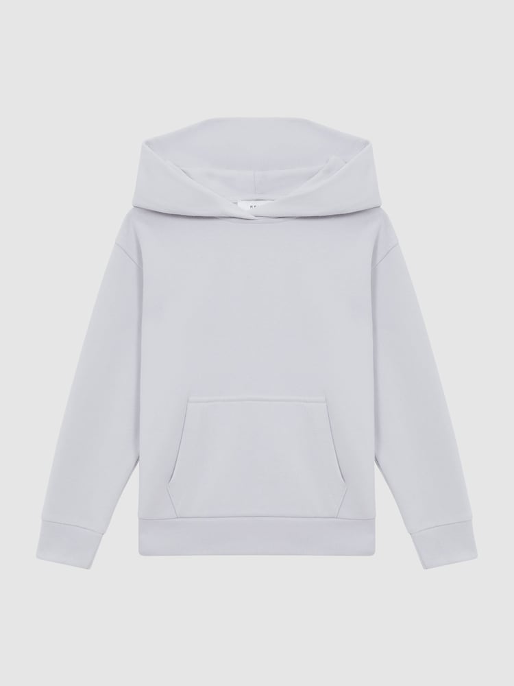 Reiss Ice Blue Alexander Senior Oversized Cotton Jersey Hoodie - Image 2 of 6
