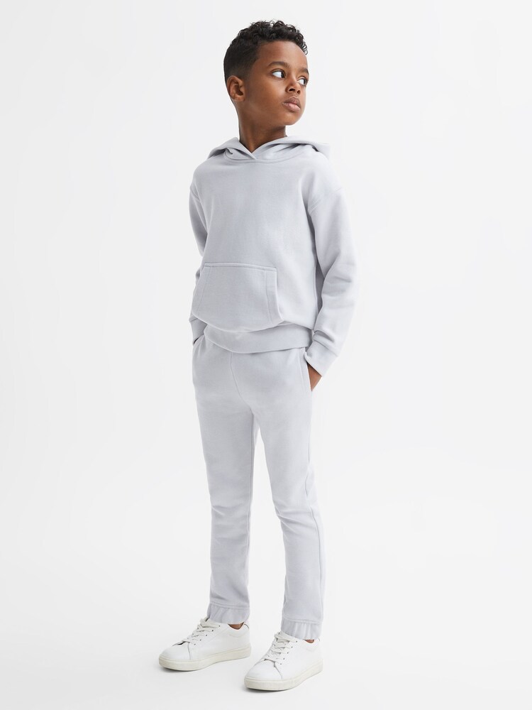 Reiss Ice Blue Alexander Senior Oversized Cotton Jersey Hoodie - Image 6 of 6