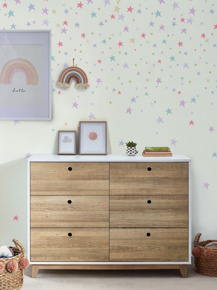 Purple Pastel Falling Stars 3M Mural - Image 1 of 3