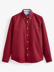 Red Slim Fit Long Sleeve Oxford Shirt - Image 6 of 8