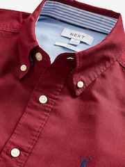 Red Slim Fit Long Sleeve Oxford Shirt - Image 7 of 8
