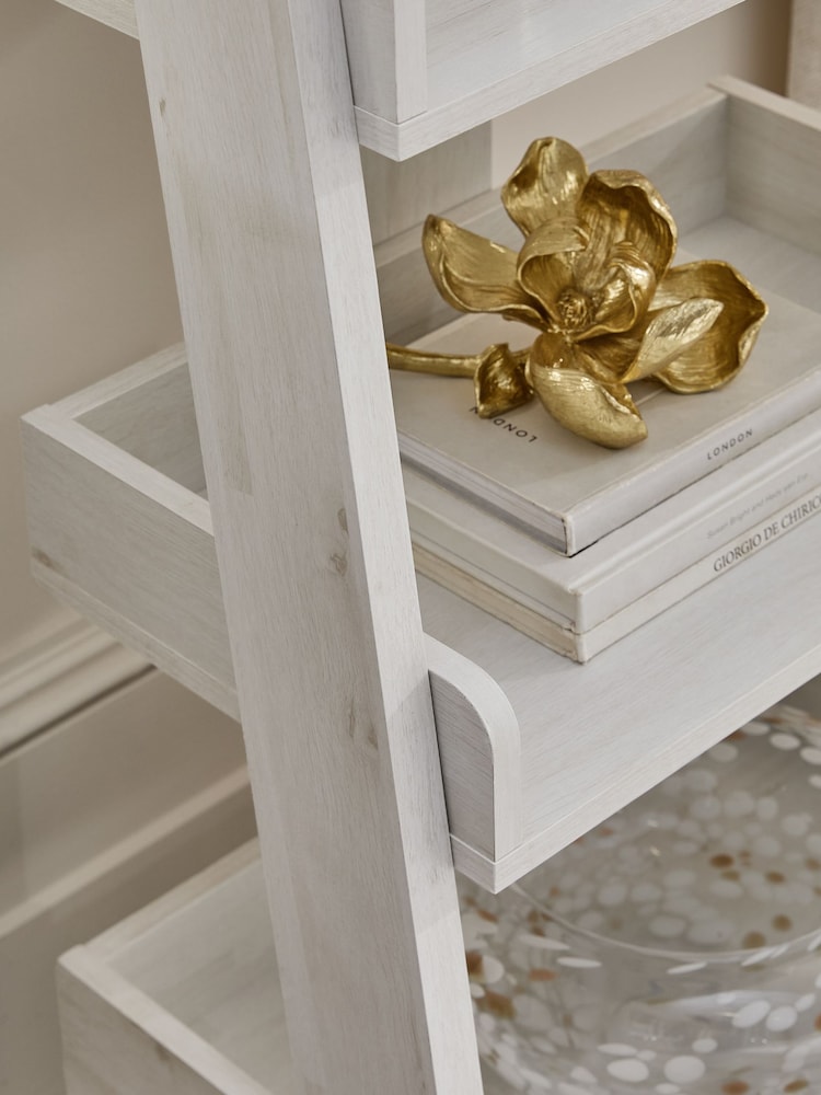 White Bronx Oak Effect Ladder Shelf - Image 6 of 6
