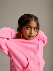 Neon Pink Zip Through Hoodie (3-16yrs) - Image 2 of 7