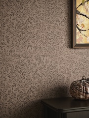 Brown Disty Ditsy Leaf 10M Wallpaper - Image 1 of 5