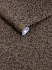 Brown Disty Ditsy Leaf 10M Wallpaper - Image 4 of 5