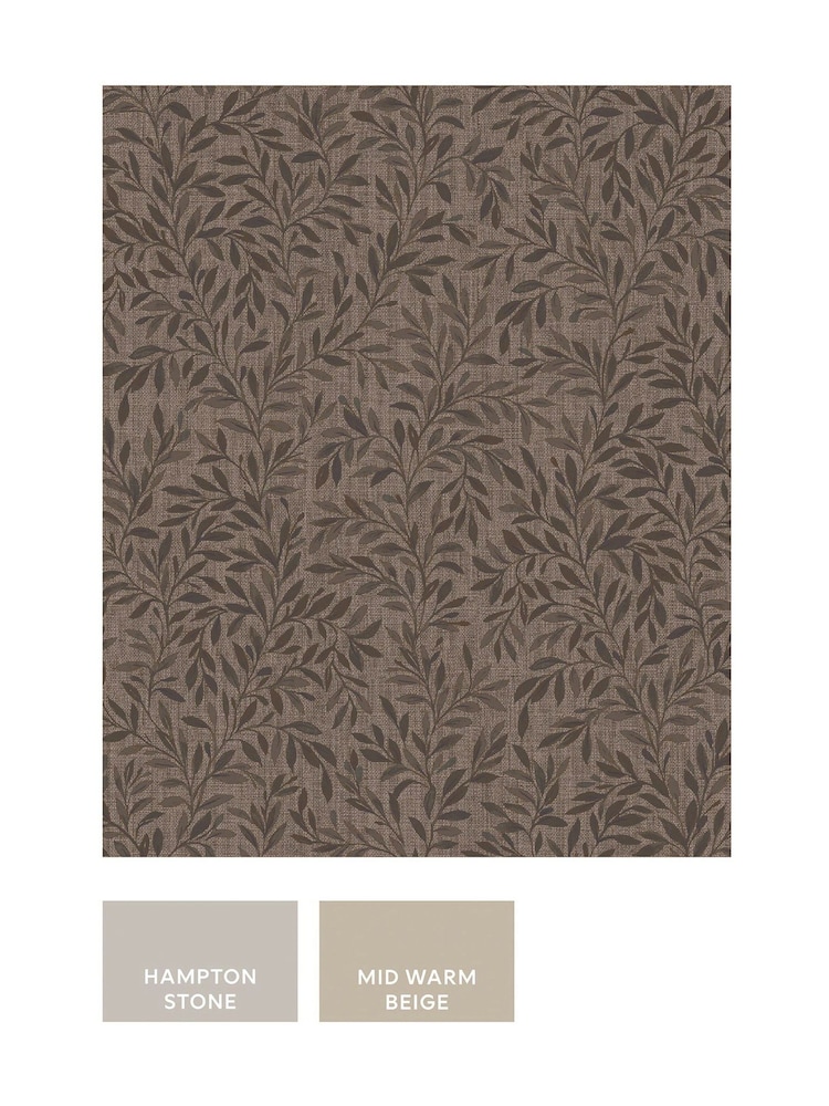 Brown Disty Ditsy Leaf 10M Wallpaper - Image 5 of 5