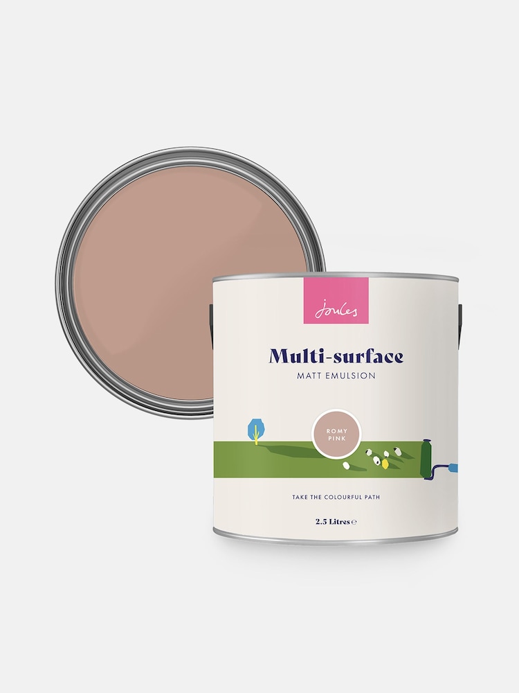 Joules Pink Multi Surface Matt Emulsion 2.5L Paint - Image 4 of 4 Joules Pink Multi Surface Matt Emulsion 2.5L Paint - Image 4 of 4