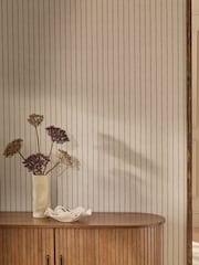Natural Assembled Pin Stripe 10M Wallpaper - Image 2 of 5