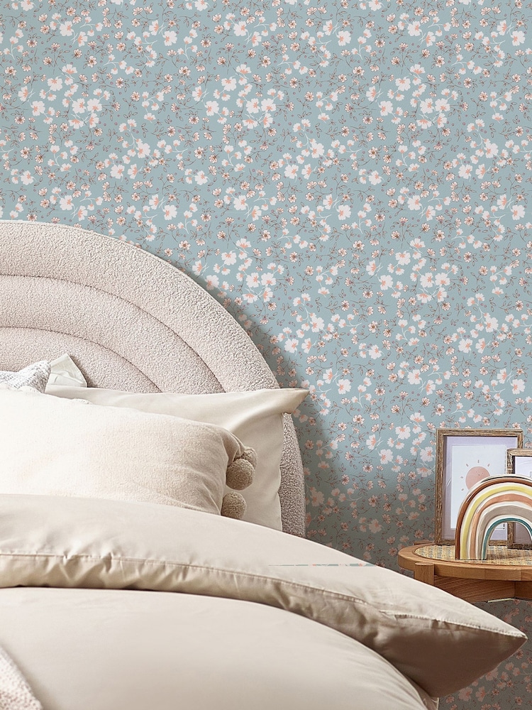 Blue Calm Ditsy Floral 10M Wallpaper - Image 1 of 6 Blue Calm Ditsy Floral 10M Wallpaper - Image 1 of 6