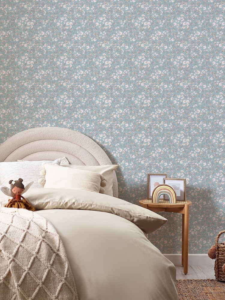 Blue Calm Ditsy Floral 10M Wallpaper - Image 2 of 6 Blue Calm Ditsy Floral 10M Wallpaper - Image 2 of 6