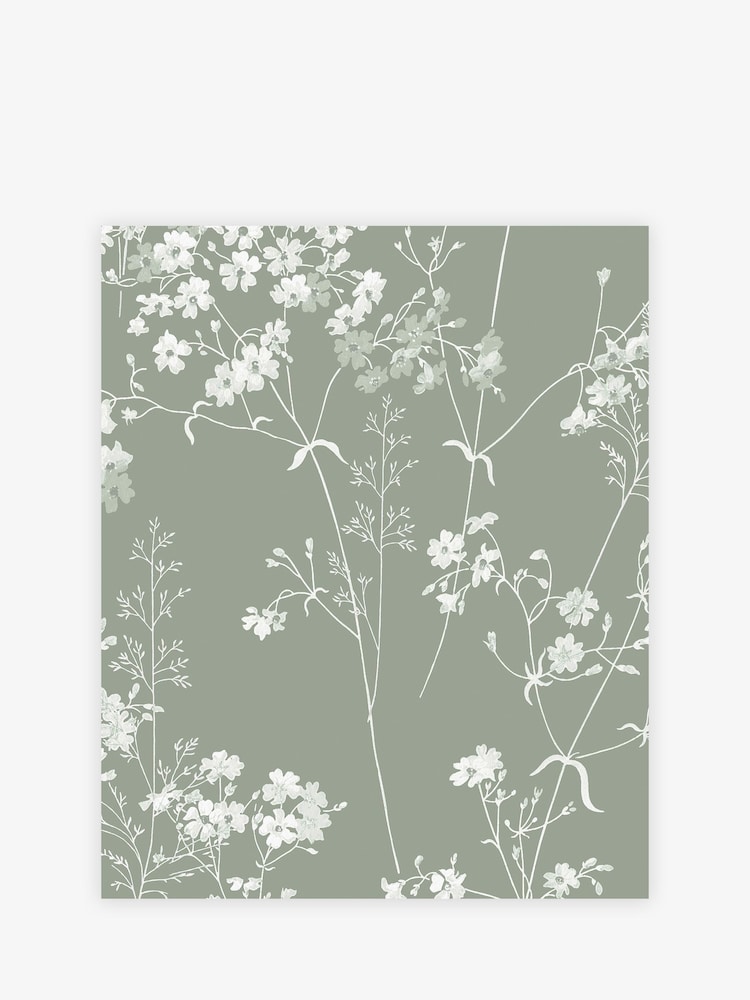 Sage Green Sage Leaf 10M Wallpaper - Image 2 of 6