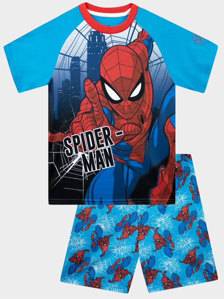 Character Blue Spiderman Short Pyjamas - Image 1 of 5