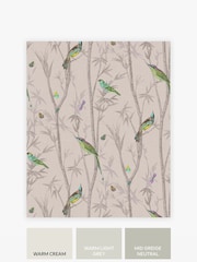 Papel pintado de 10 m con diseño de pájaros tipo jarrón chino - Imagen 3 de 4